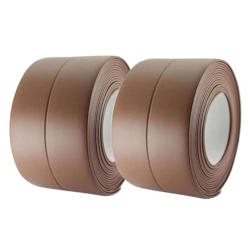 YIYIMIMO Strip Waterproof and Oil-Proof Caulking Sealing Tape for Cooktop Self Adhesive Caulk Tape for Sink Toilet Bathroom Wall Edge Bathtub Caulk Strip (Brown) - Image 1